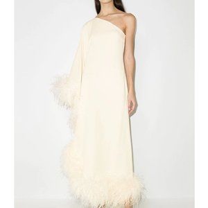 Taller Marmo Ubud feather-trim gown